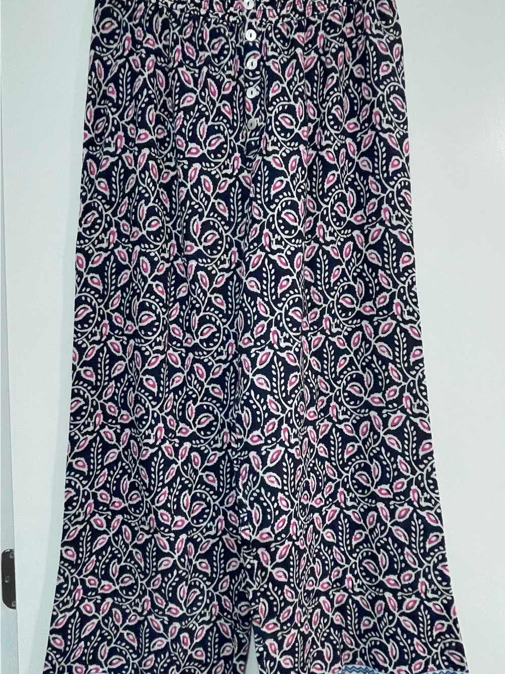 Sundance Zola Wide Leg Pants Women’s S Blue Paisley Cotton Gauze Boho - Picture 16 of 16